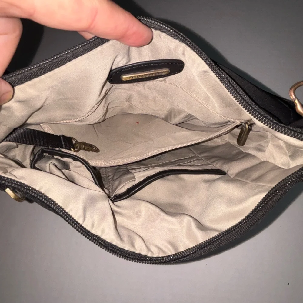 Black Crossbody Bag with Adjustable Strap and nylon Finish